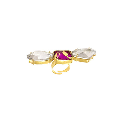 ORNAMAAS Inflorescence Flower Vine Cocktail Ring