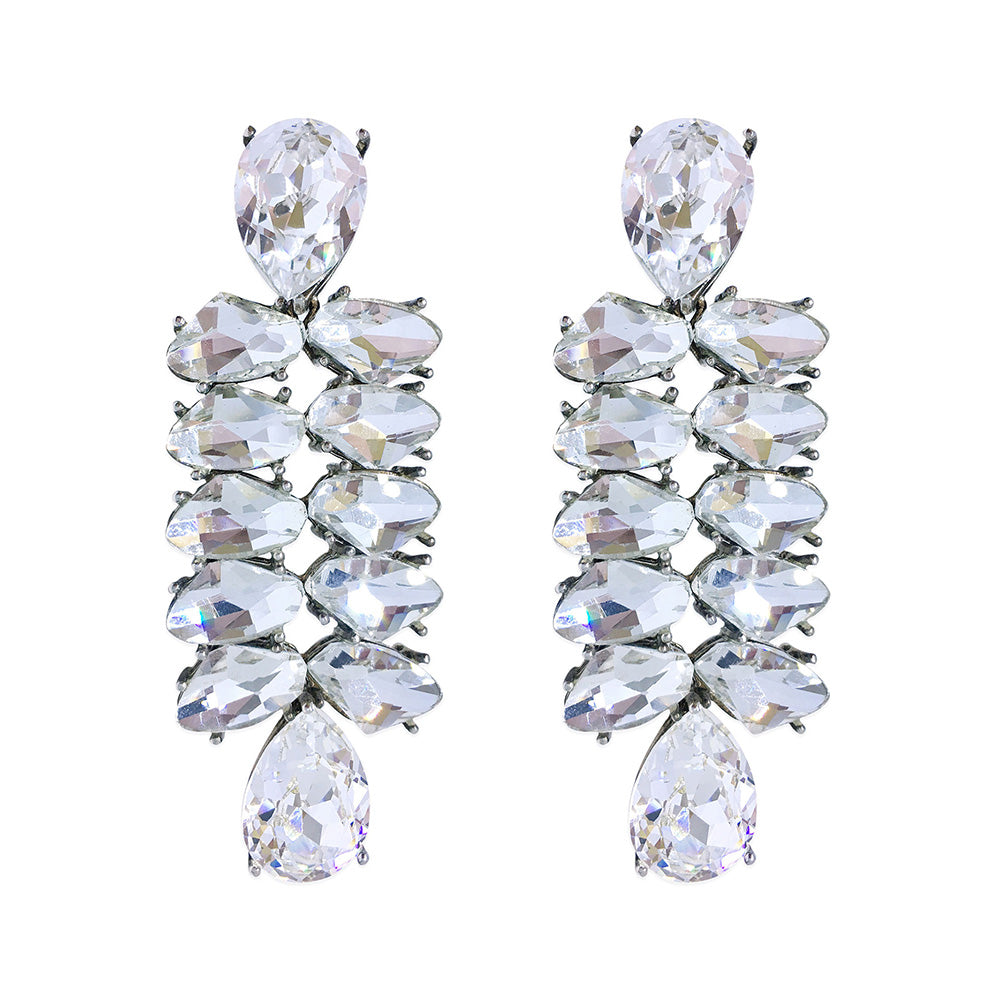 ORNAMAAS Silver Plated Galactic Cut Cocktail Phukari Earrings