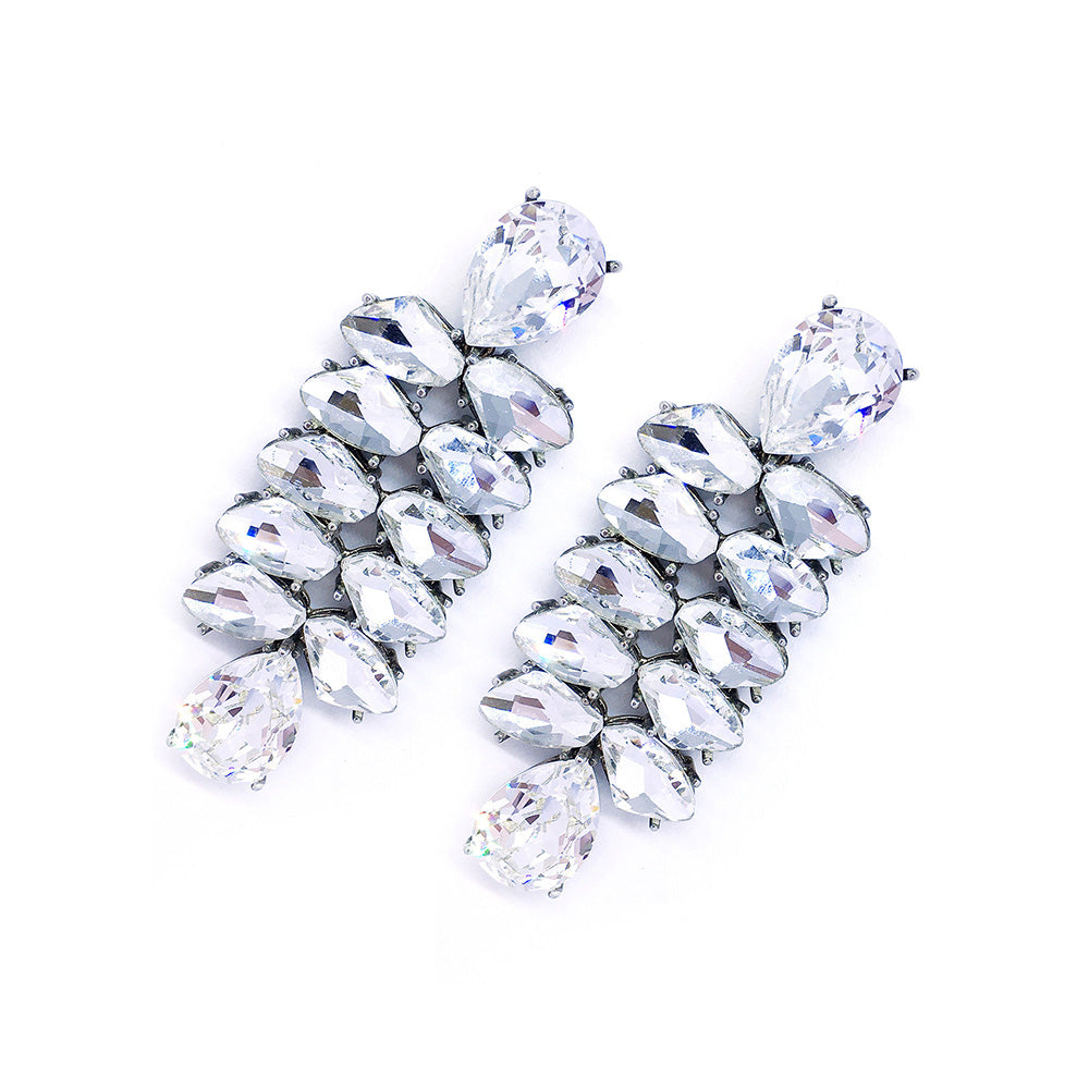 ORNAMAAS Silver Plated Galactic Cut Cocktail Phukari Earrings
