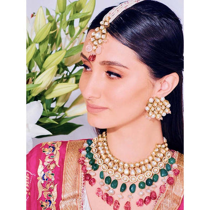 Prerto Gold Plated Multi-Colour Ayira Earrings