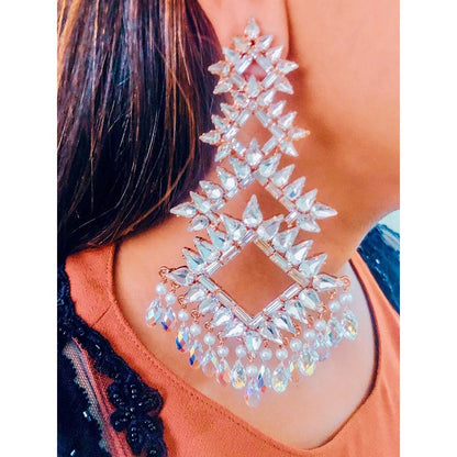 Prerto Rose Gold Icy Glass Earrings