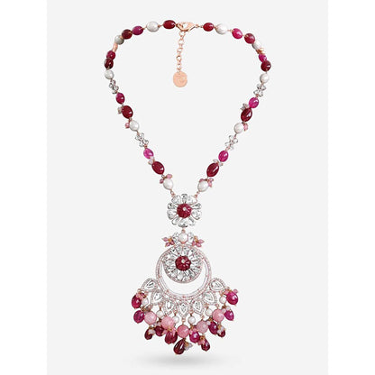 Prerto Gold Plated Red Elise Necklace