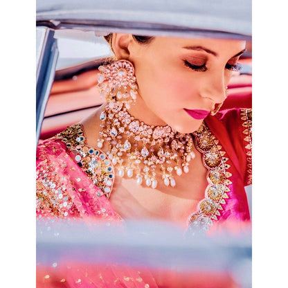 Prerto Gold Plated White Jolie Earrings