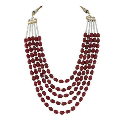 RIANA JEWELLERY Maroon 5 Line Maala With Small Pearl