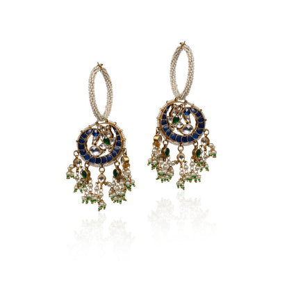 RIANA JEWELLERY Peacock Blue and Green 2 Piece