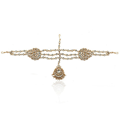 RIANA JEWELLERY Hair Band White Tikka Mathaaptti
