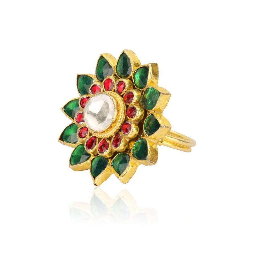 RIANA JEWELLERY Red and Green Flower