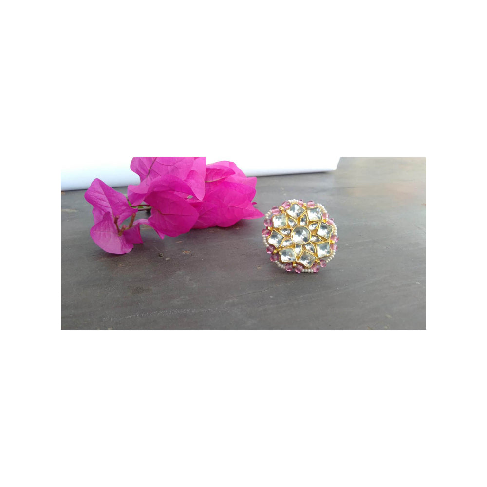 RIANA JEWELLERY Small Flower White and Light Pink Ring