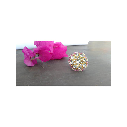 RIANA JEWELLERY Small Flower White and Light Pink Ring