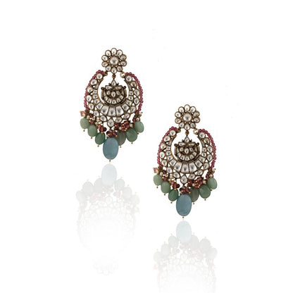 RIANA JEWELLERY Sea Green and Pestle Blue Necklace Set (Set of 2)