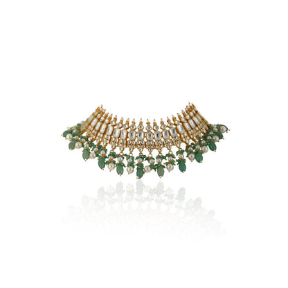 RIANA JEWELLERY Light Green Necklace Set (Set of 2)