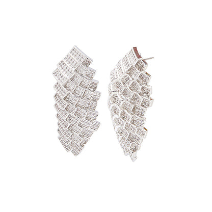 Shaze Silver Brick By Brick Earrings