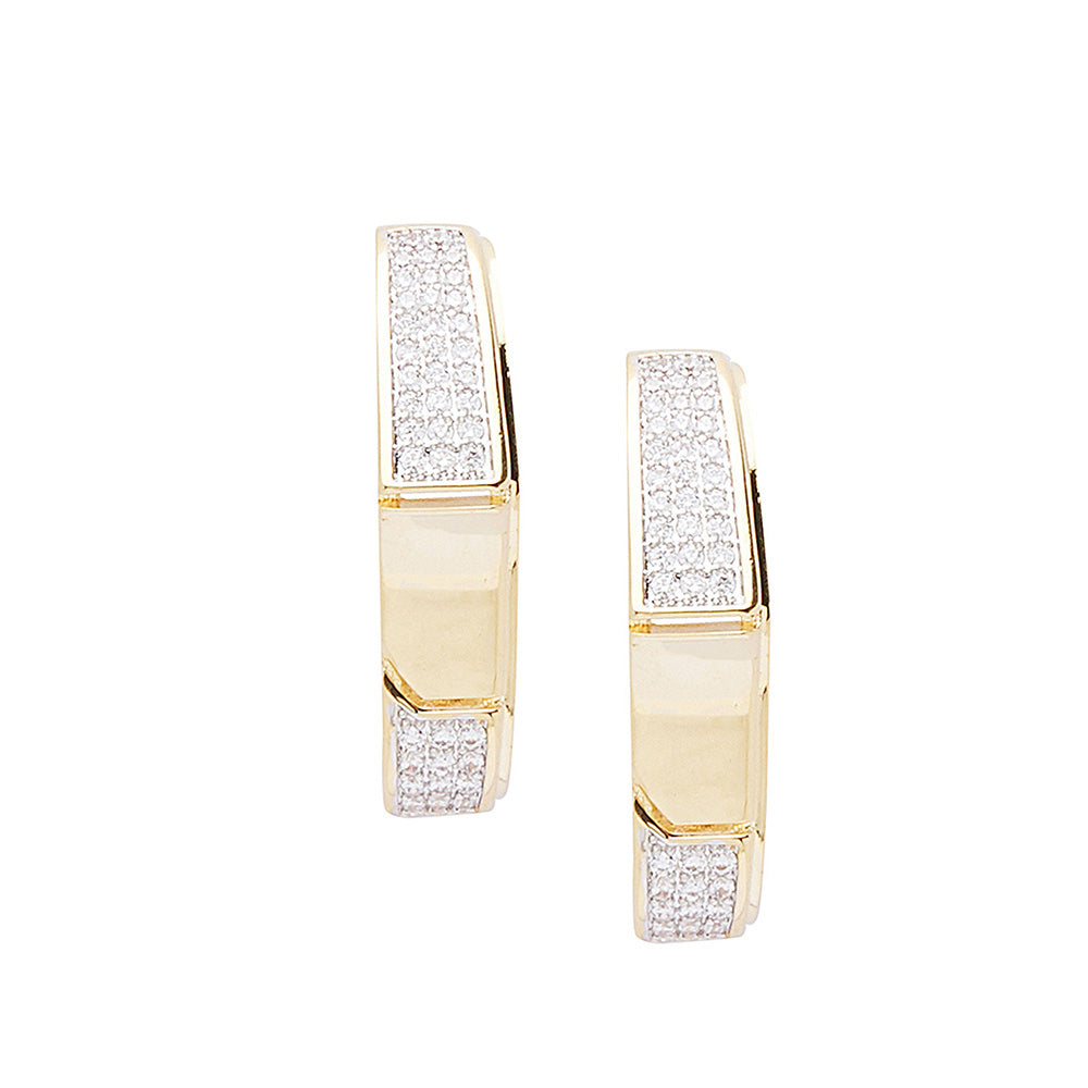 Shaze Gold Curly Bracket Earrings