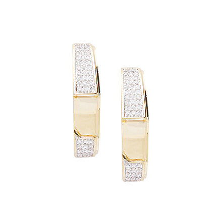Shaze Gold Curly Bracket Earrings
