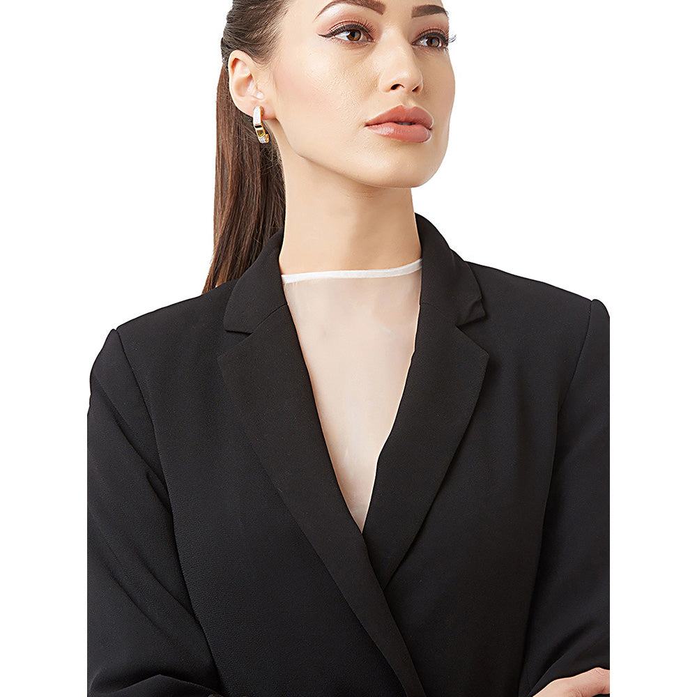 Shaze Gold Curly Bracket Earrings