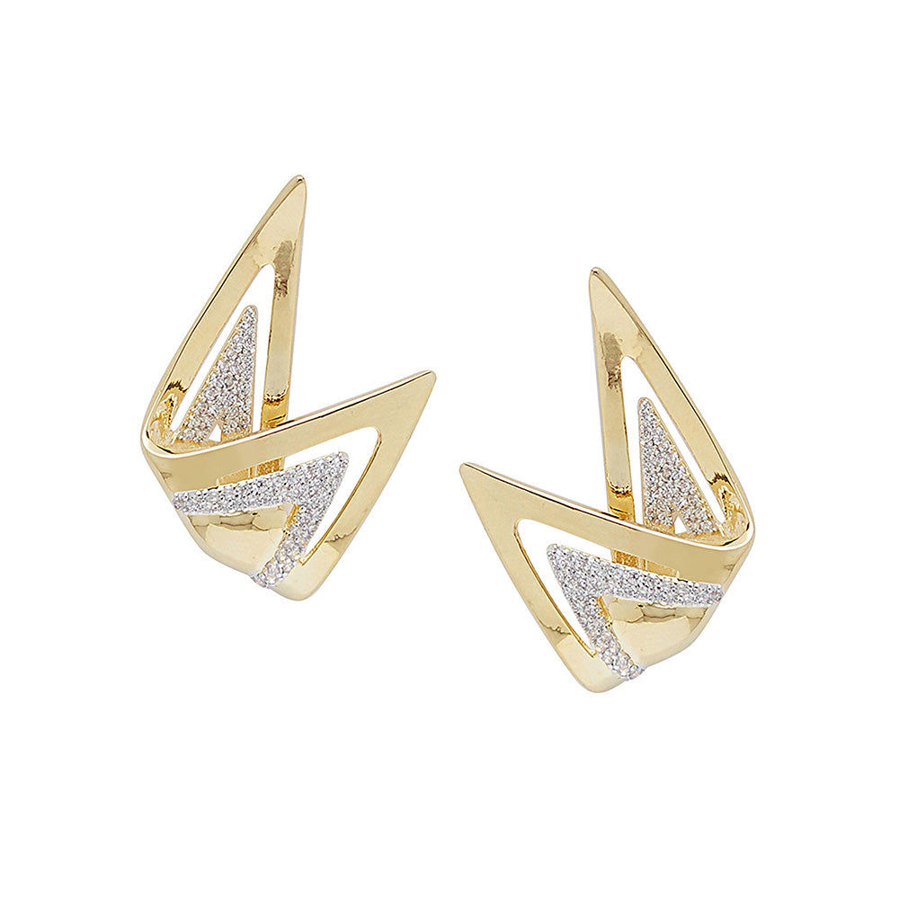 Shaze Gold Overlap Earrings