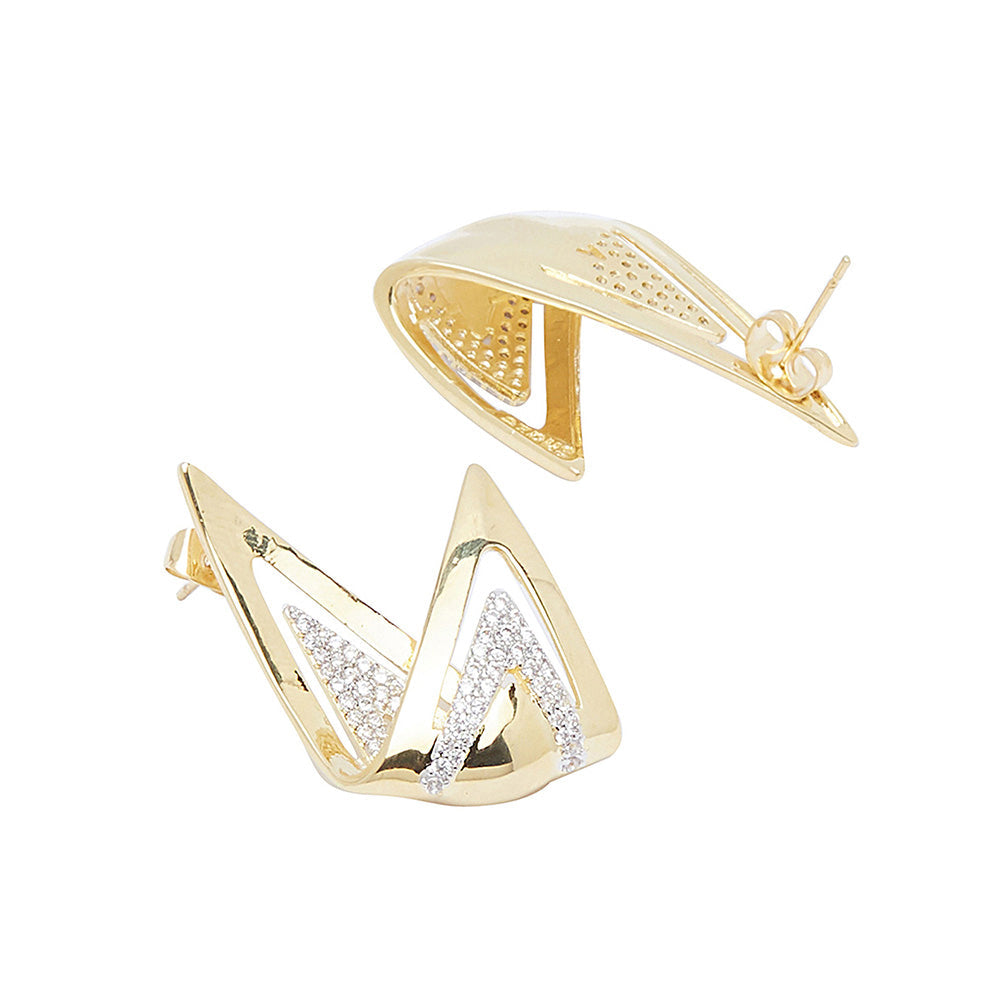Shaze Gold Overlap Earrings