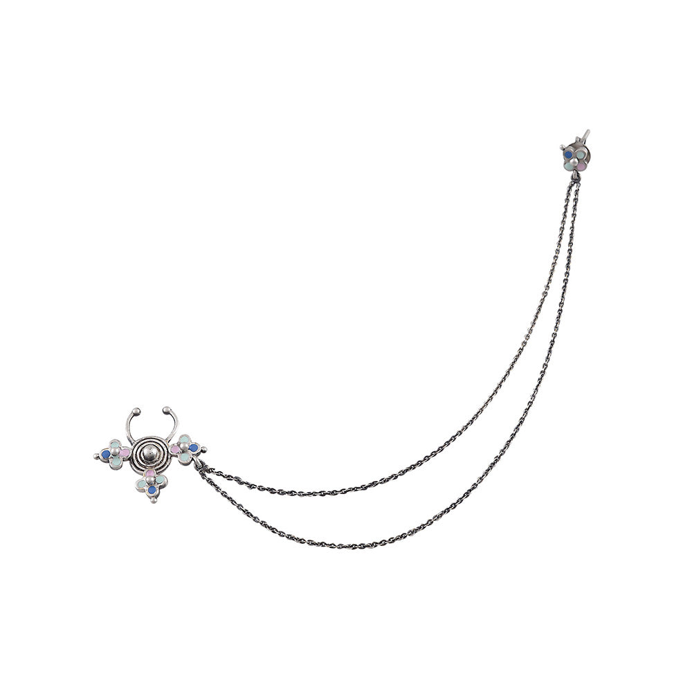 Tribe Amrapali Multi Enamel Chandrika Septum Ring With Earring