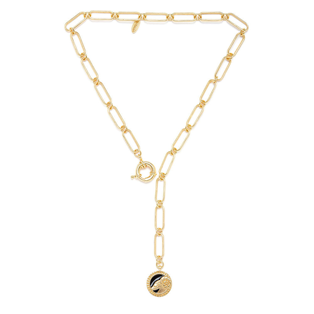Zariin Gold Soul of the Ram Aries Zodiac Necklace