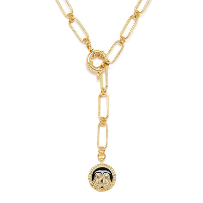 Zariin Gold Soul of the Twins Gemini Zodiac Necklace
