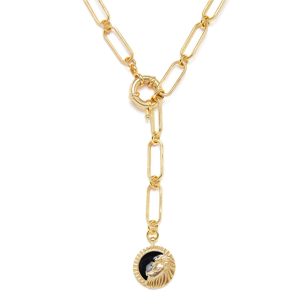 Zariin Gold Soul of the Lion Leo Zodiac Necklace