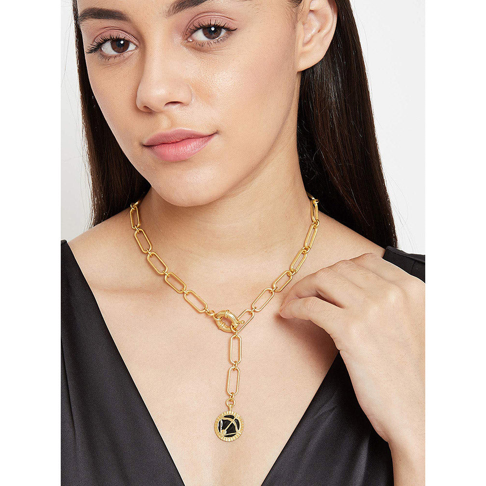 Zariin Gold Soul of the Archer Sagittarius Zodiac Necklace