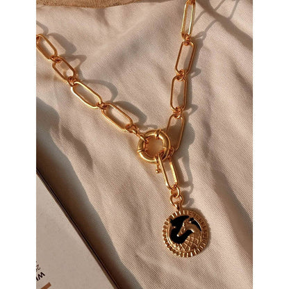 Zariin Gold Soul of the Sea Goat Capricorn Zodiac Necklace