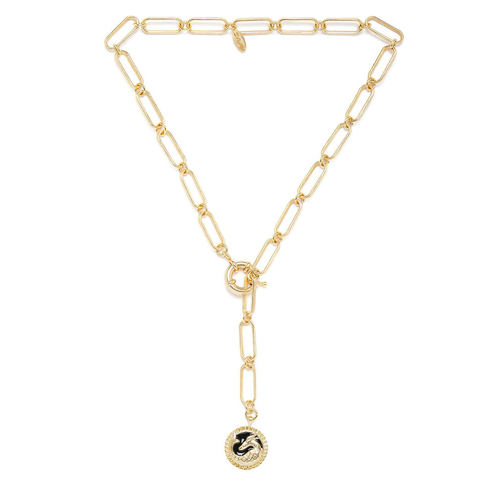 Zariin Gold Soul of the Sea Goat Capricorn Zodiac Necklace