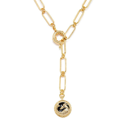 Zariin Gold Soul of the Sea Goat Capricorn Zodiac Necklace