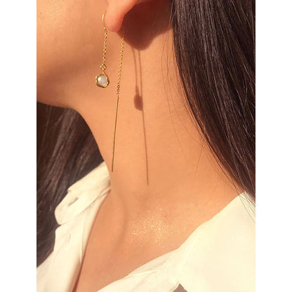 Zariin White Gold Plated Handmade Pearls Drop Earrings