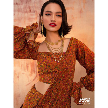 Suhani Pittie Gold Multi Chain Necklace With Pearls