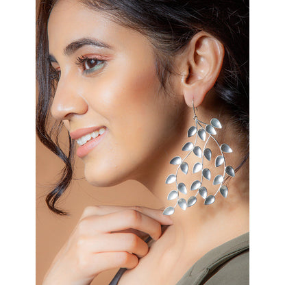 Suhani Pittie Silver Toned Foliage Drop Earrings