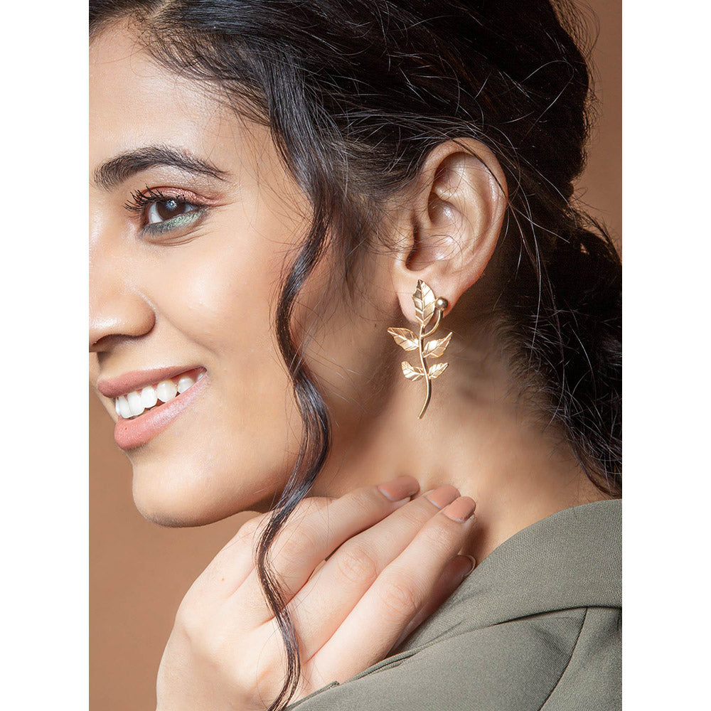 Suhani Pittie Gold Rose Vine Stud Earrings