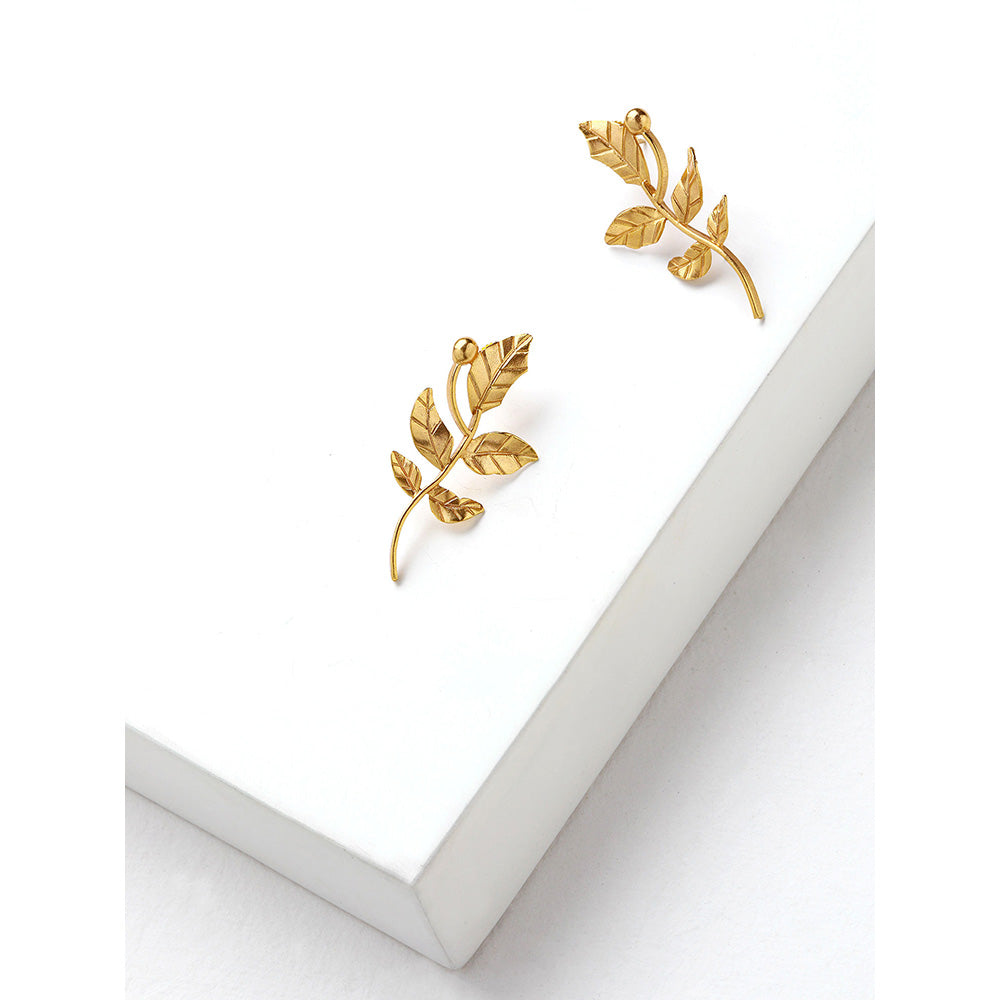 Suhani Pittie Gold Rose Vine Stud Earrings