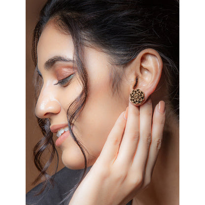 Suhani Pittie Gold Toned Dahlia Stud Earrings