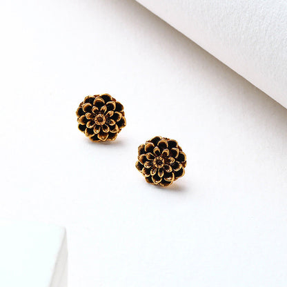 Suhani Pittie Gold Toned Dahlia Stud Earrings