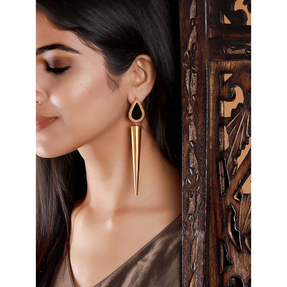 Suhani Pittie Black 22k Gold Plated Earrings