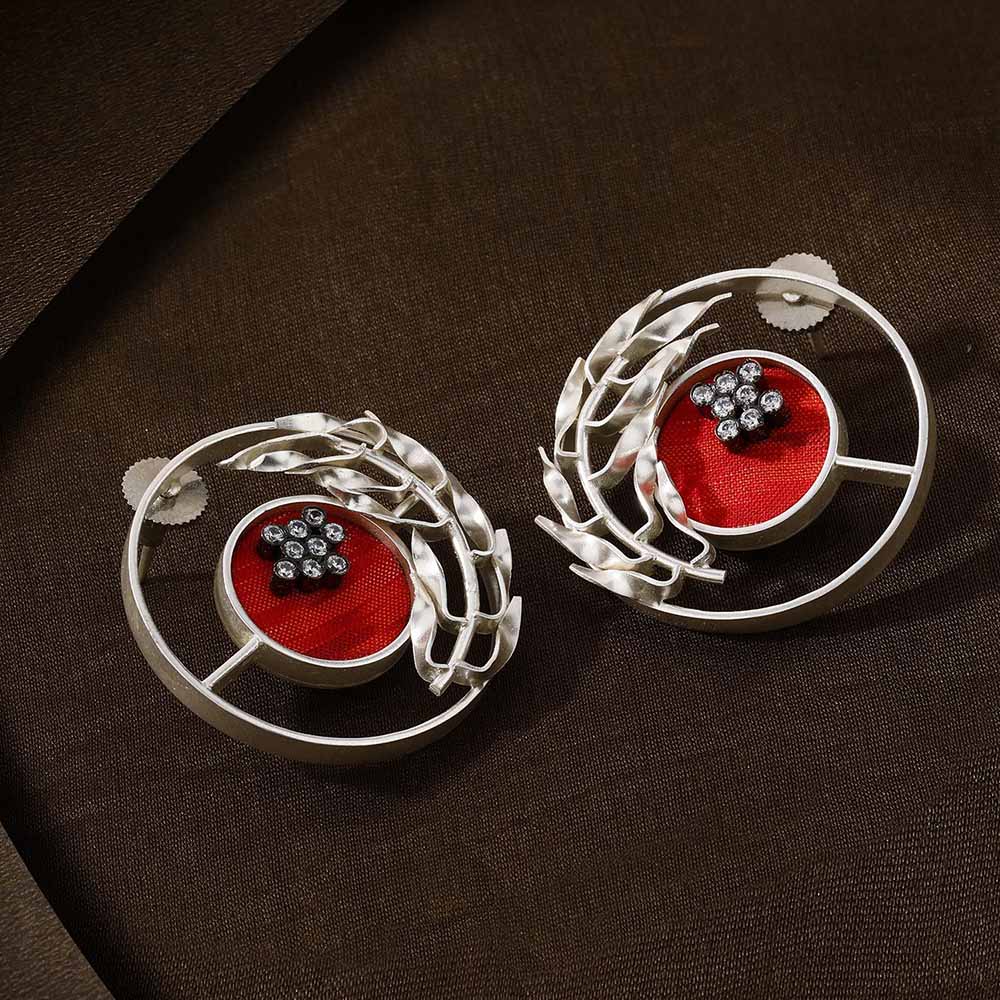 Suhani Pittie Red Silver Plated Earrings