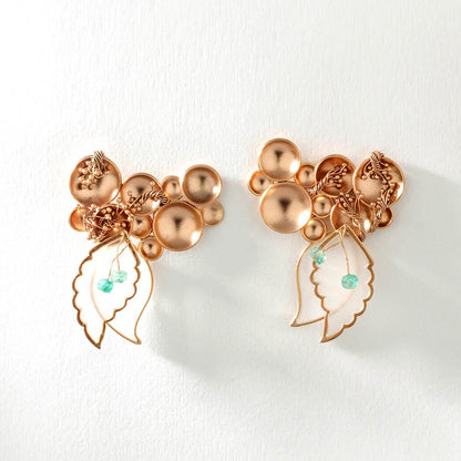 Suhani Pittie Dewdrops Earring With Plantain Leaf