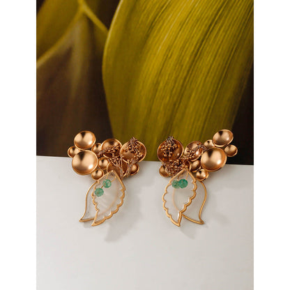 Suhani Pittie Dewdrops Earring With Plantain Leaf