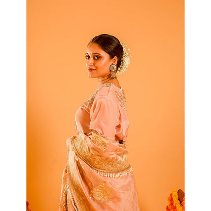OHH CROW Pink Straight Length Kurta with Pant and Dupatta (Set of 3)