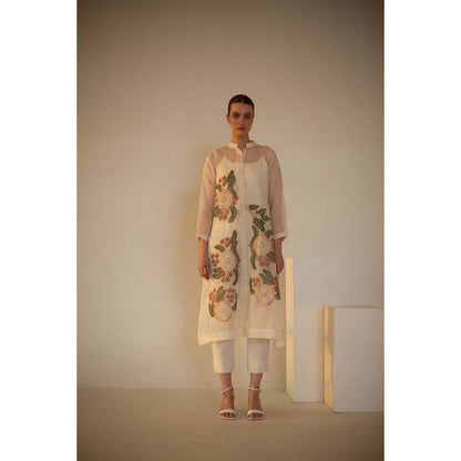 OJA Fern Ivory Kurta and Pant (Set of 3)