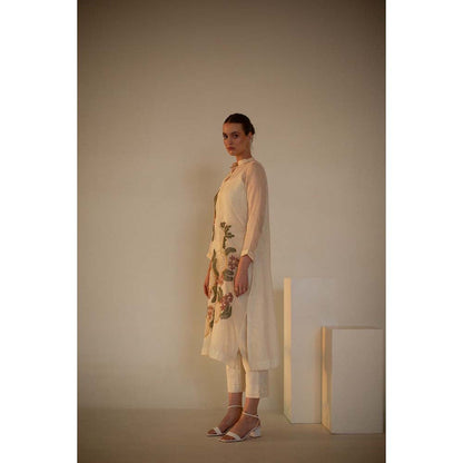 OJA Fern Ivory Kurta and Pant (Set of 3)