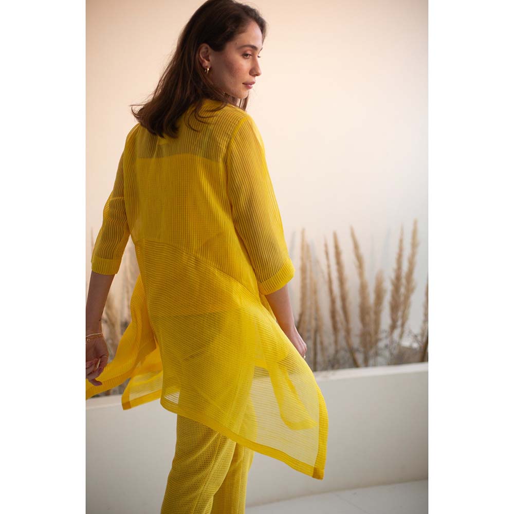 OJA Fern Yellow Embroidered Co-Ord (Set of 3)
