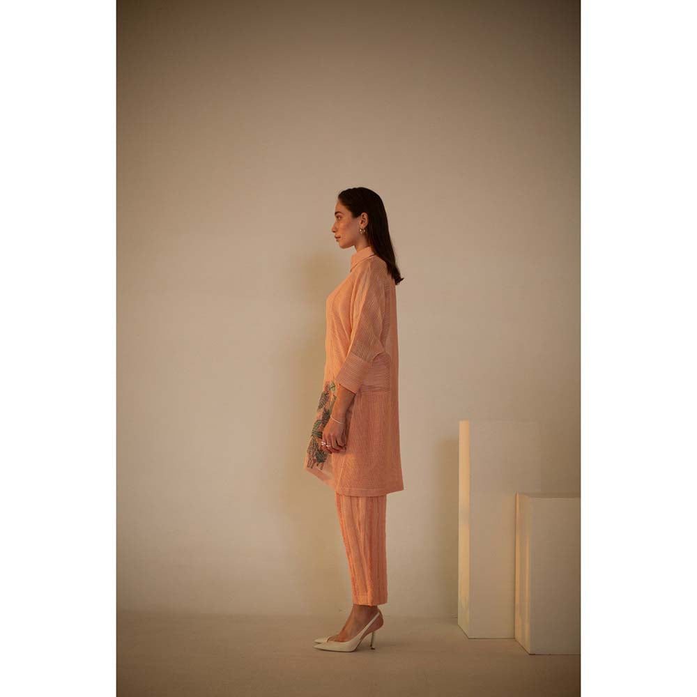OJA Fern Dusky Pink Kurta and Pant with Inner (Set of 3)