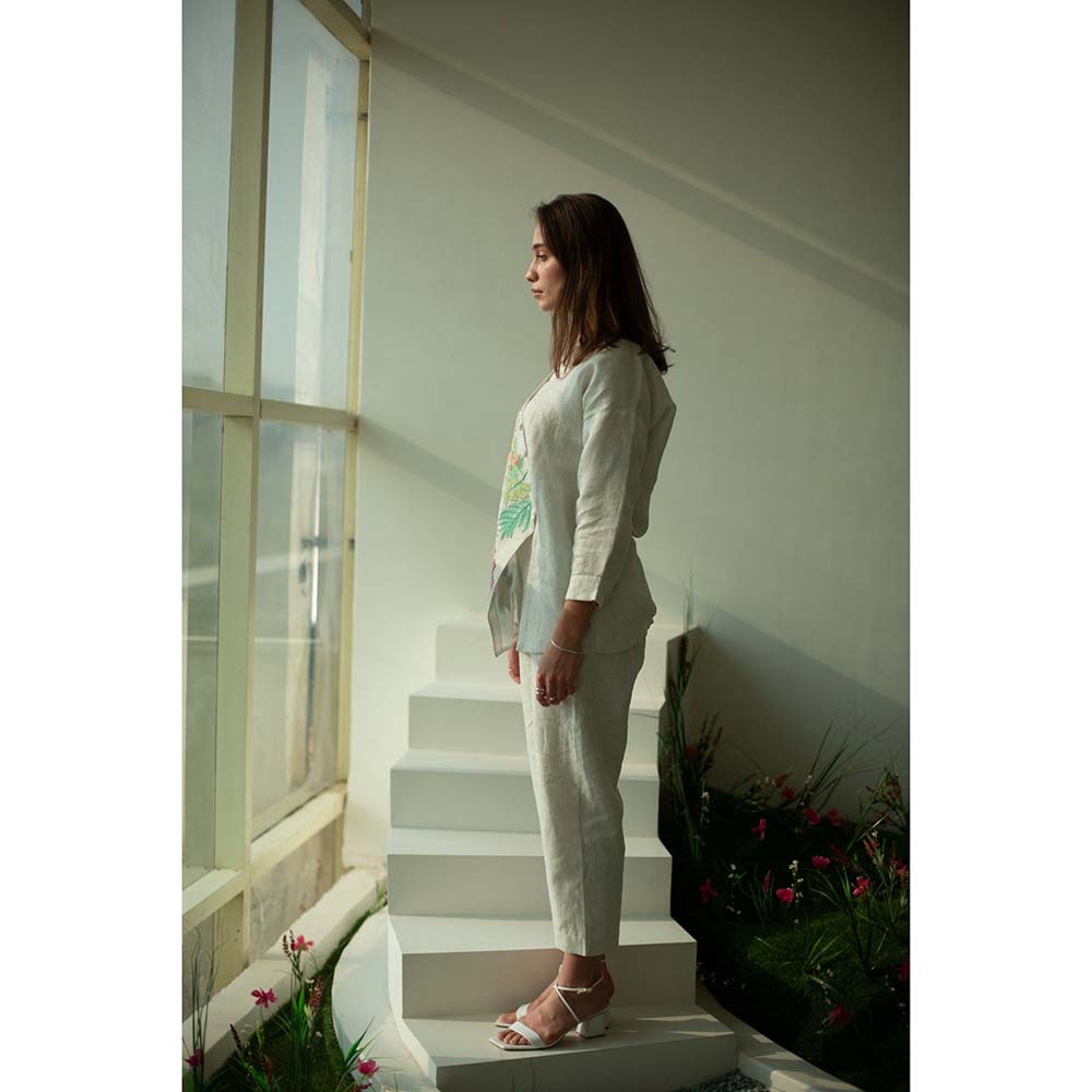 OJA Fern White Linen Co-Ord (Set of 2)