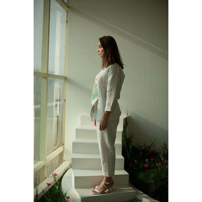 OJA Fern White Linen Co-Ord (Set of 2)