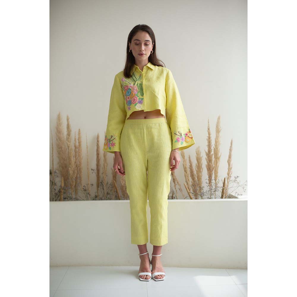 OJA Fern Linen Lemon Yellow Co-Ord (Set of 2)
