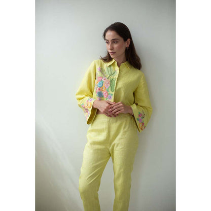 OJA Fern Linen Lemon Yellow Co-Ord (Set of 2)