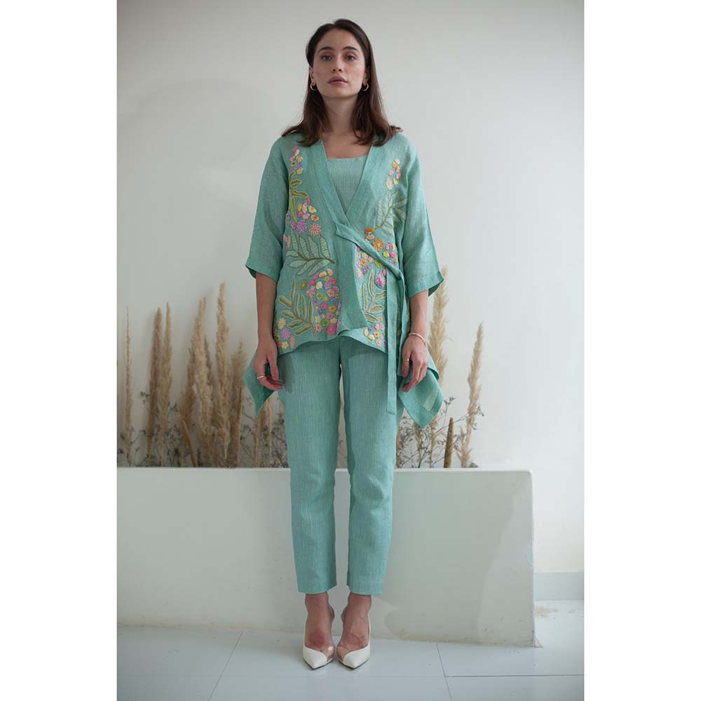 OJA Fern Turquoise Blue 3 Piece Co-Ord (Set of 3)